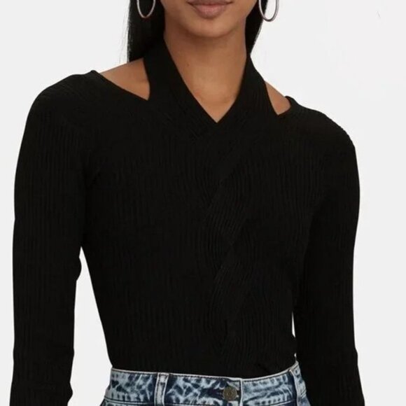 NWT Simkhai Leah Cut-Out Cable Knit Top Black Size M - Picture 2 of 3